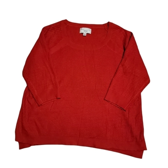 Avenue design sweater collection size 22/24 acrylic red sweater with 3/4 sleeve - Picture 4 of 6